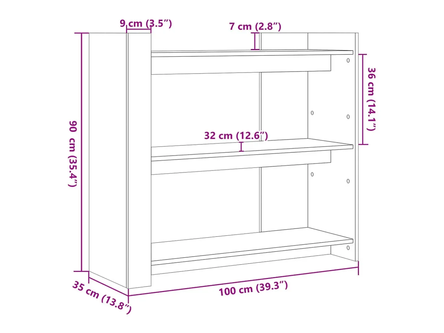 Mesa consola blanca 100x35x90 cm madera de ingeniería
