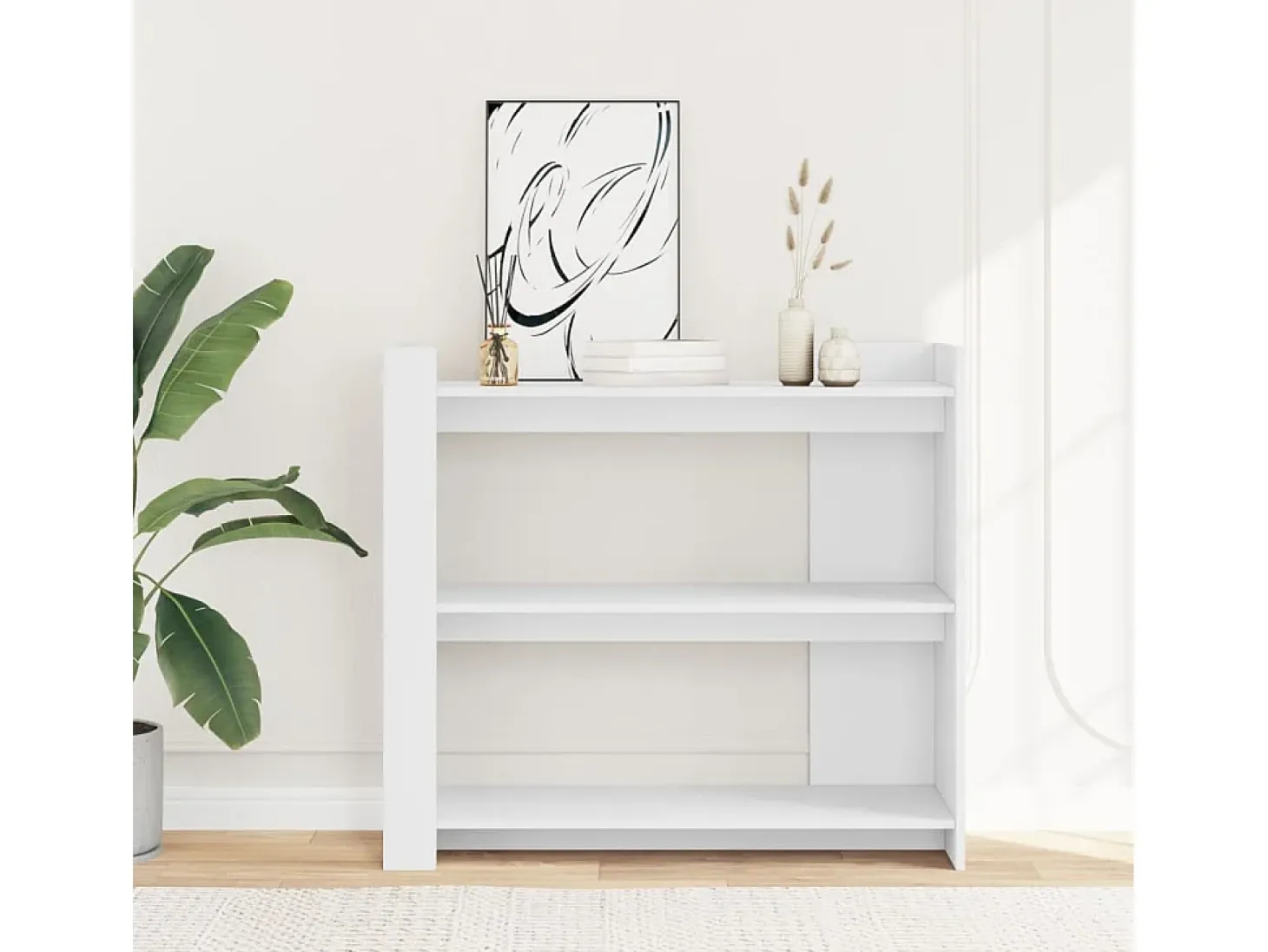 Mesa consola blanca 100x35x90 cm madera de ingeniería