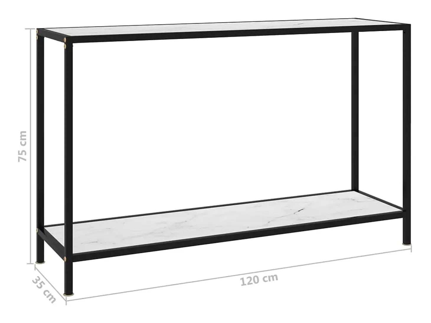 Mesa consola Blanca 120x35x75 cm Cristal templado