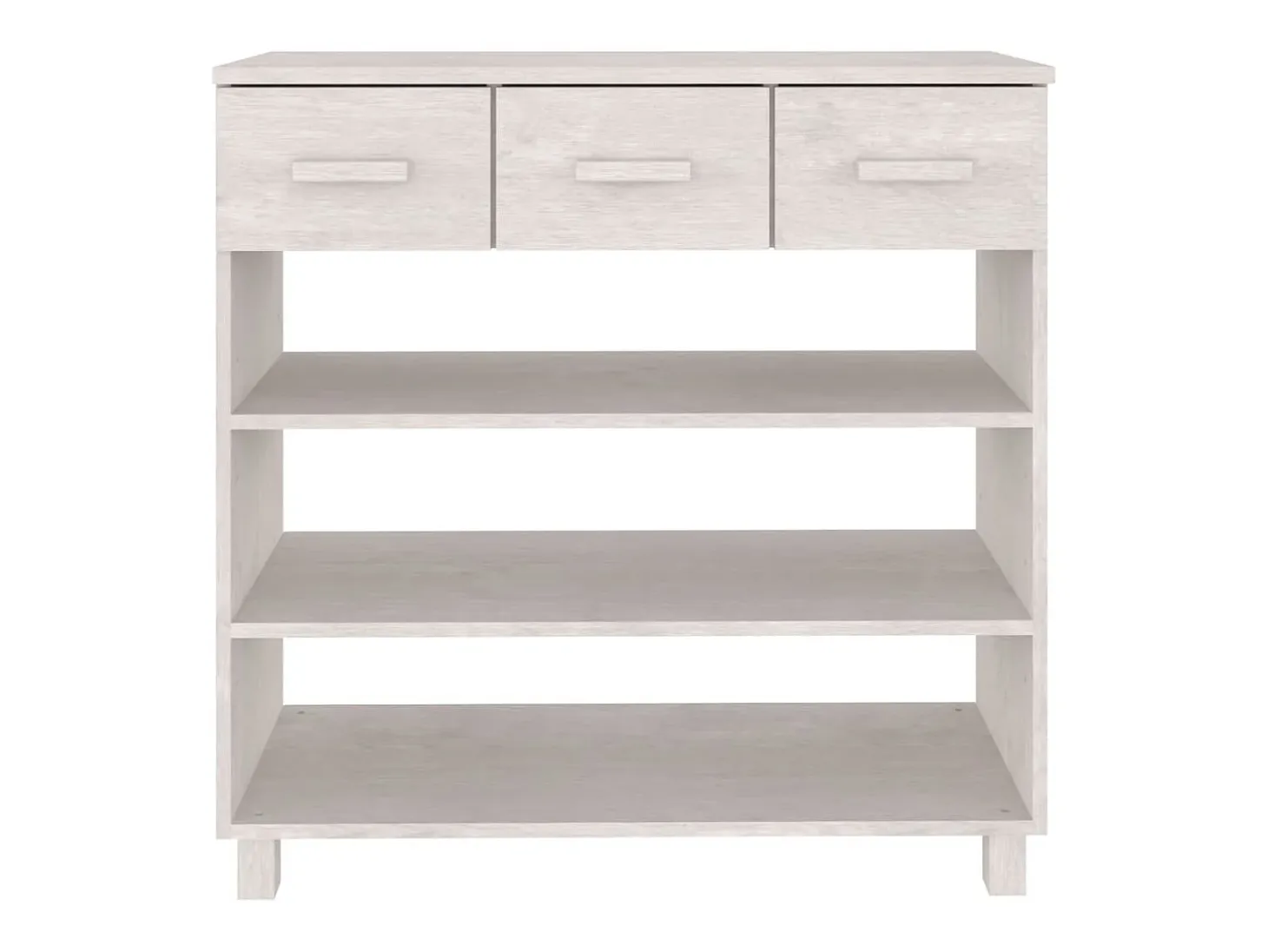 Mesa consola Blanca 90x35x90 cm Madera maciza de pino