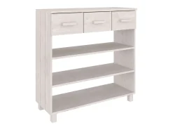 Mesa consola Blanca 90x35x90 cm Madera maciza de pino