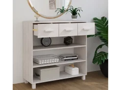 Mesa consola Blanca 90x35x90 cm Madera maciza de pino