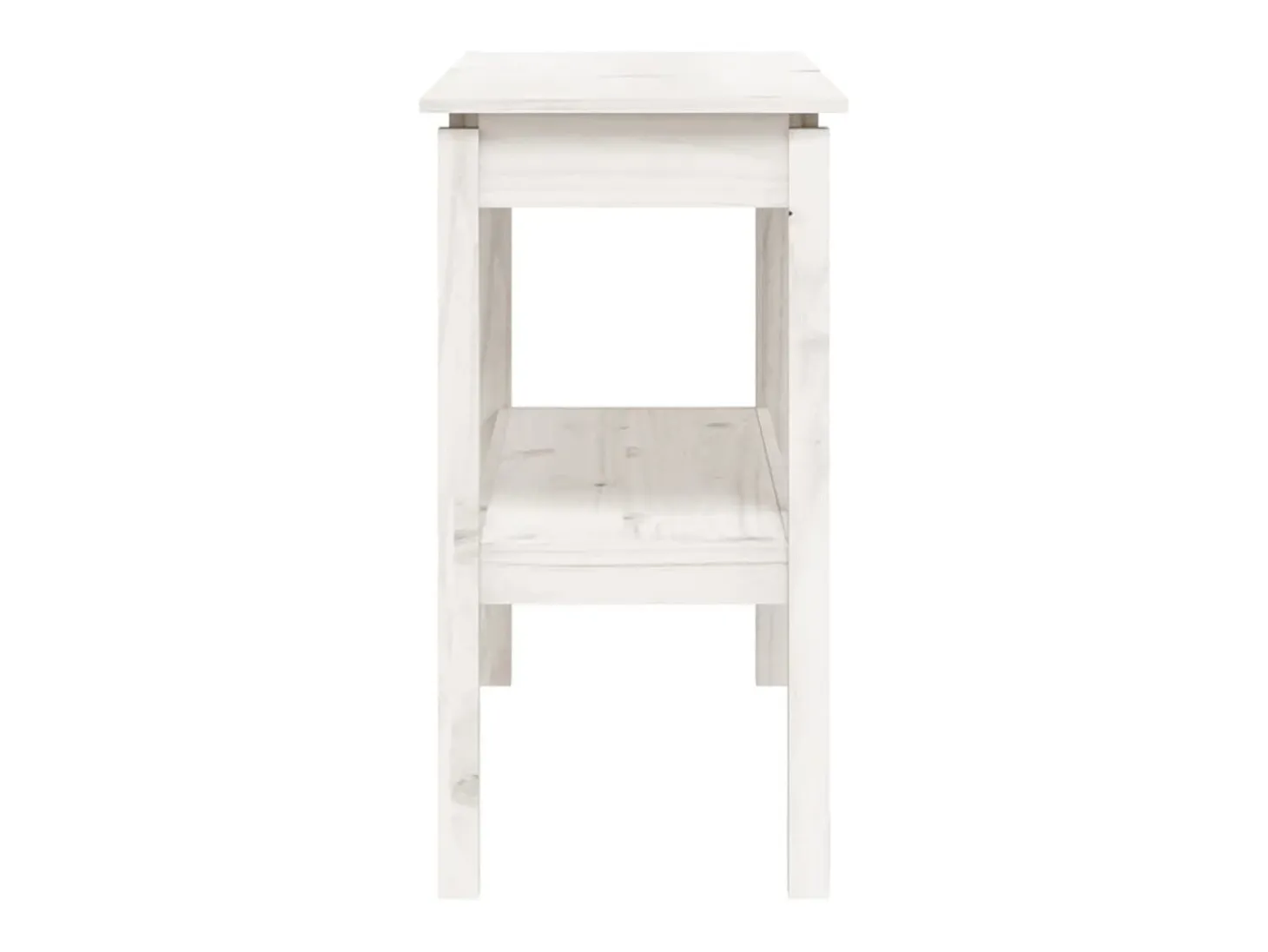 Mesa consola Blanca 110x40x75 cm Madera maciza de pino