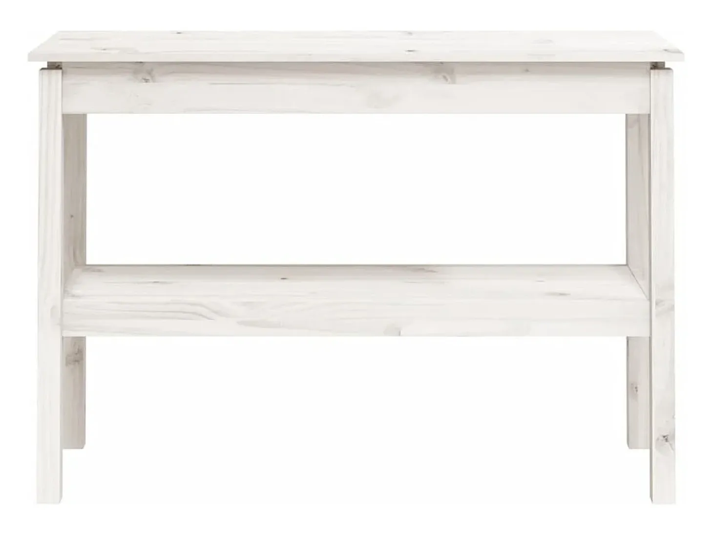 Mesa consola Blanca 110x40x75 cm Madera maciza de pino