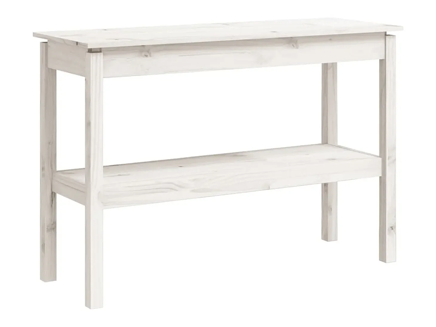 Mesa consola Blanca 110x40x75 cm Madera maciza de pino