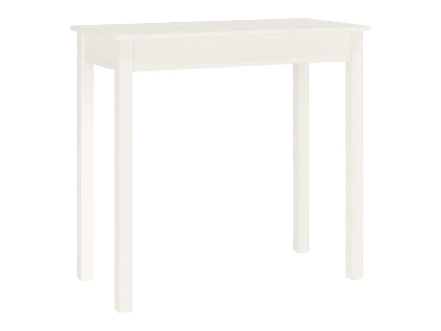 Mesa consola Blanca 80x40x75 cm Madera maciza de pino
