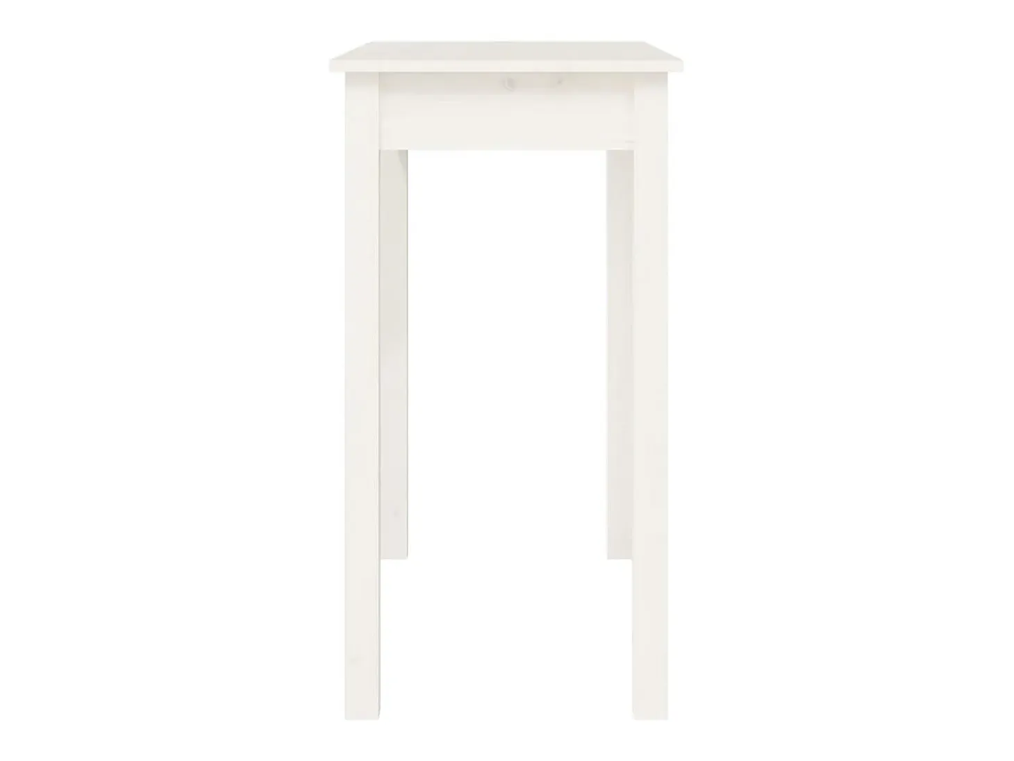 Mesa consola Blanca 80x40x75 cm Madera maciza de pino
