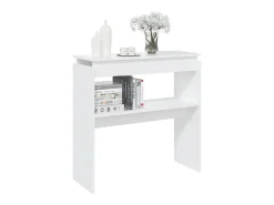 Mesa consola blanca 80x30x80 cm madera de ingeniería