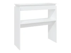 Mesa consola blanca 80x30x80 cm madera de ingeniería