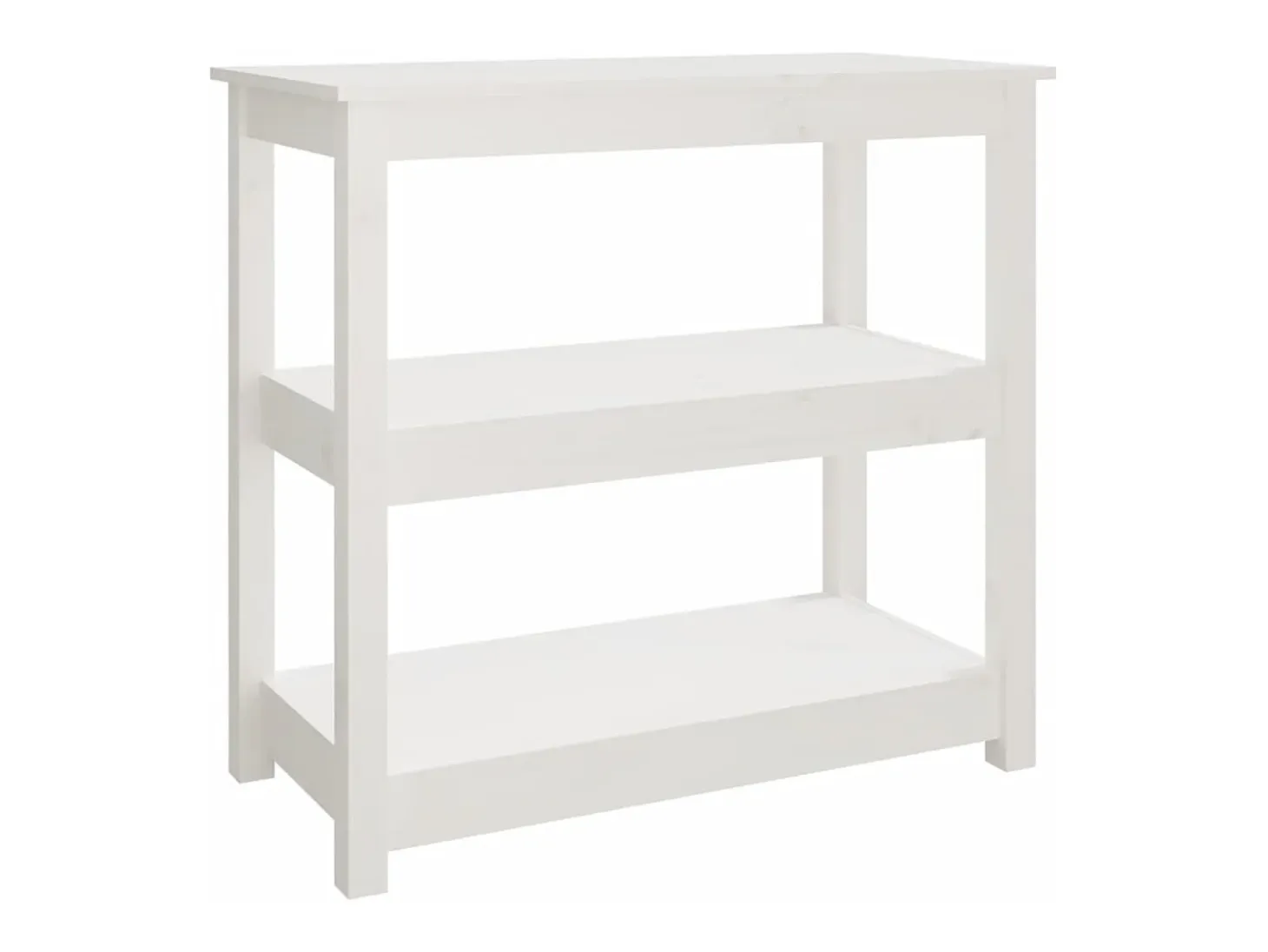 Mesa consola Blanca 80x40x74 cm Madera maciza de pino
