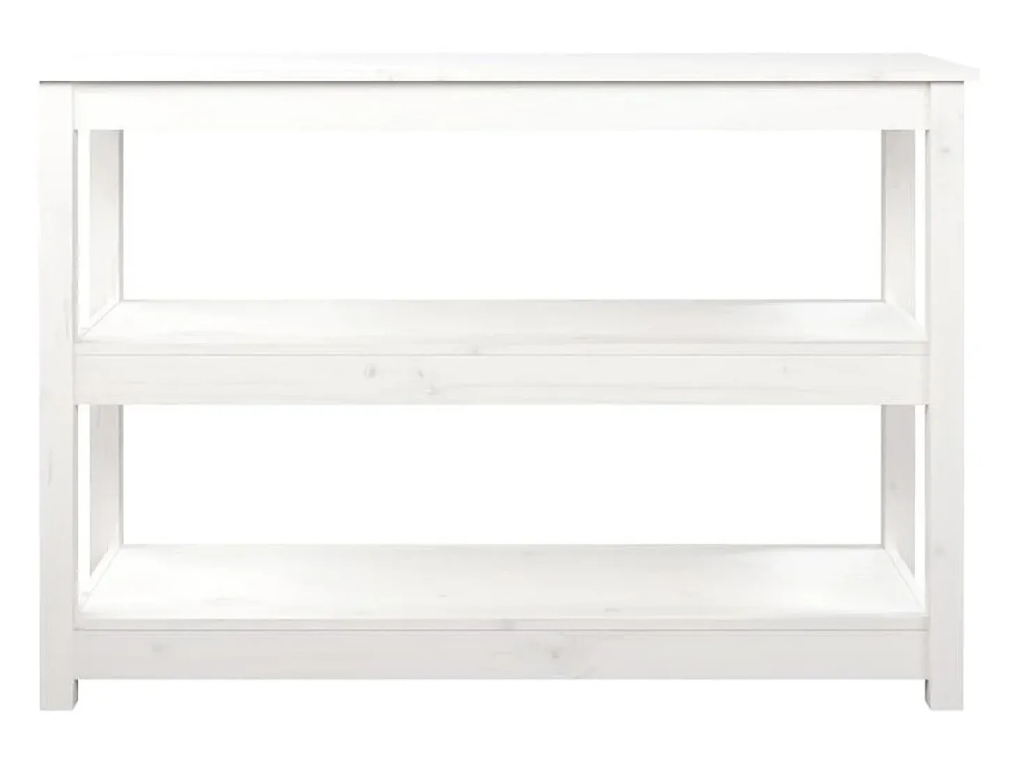 Mesa consola Blanca 110x40x74 cm Madera maciza de pino