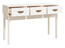 Mesa consola Blanca 114x40x75 cm Madera maciza de pino