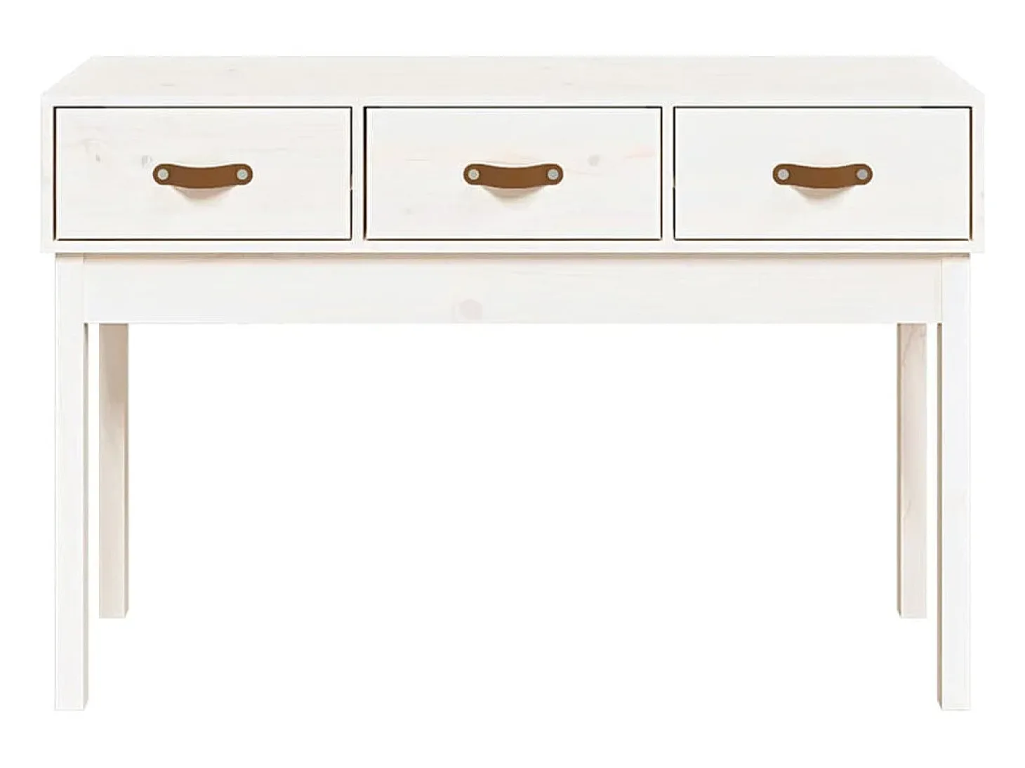 Mesa consola Blanca 114x40x75 cm Madera maciza de pino