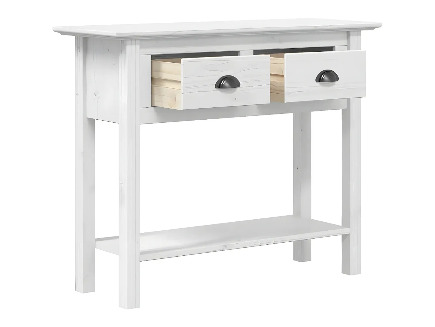 Mesa consola BODO madera maciza de pino blanco 91x35x74 cm ES444435