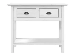 Mesa consola BODO madera maciza de pino blanco 91x35x74 cm ES444435