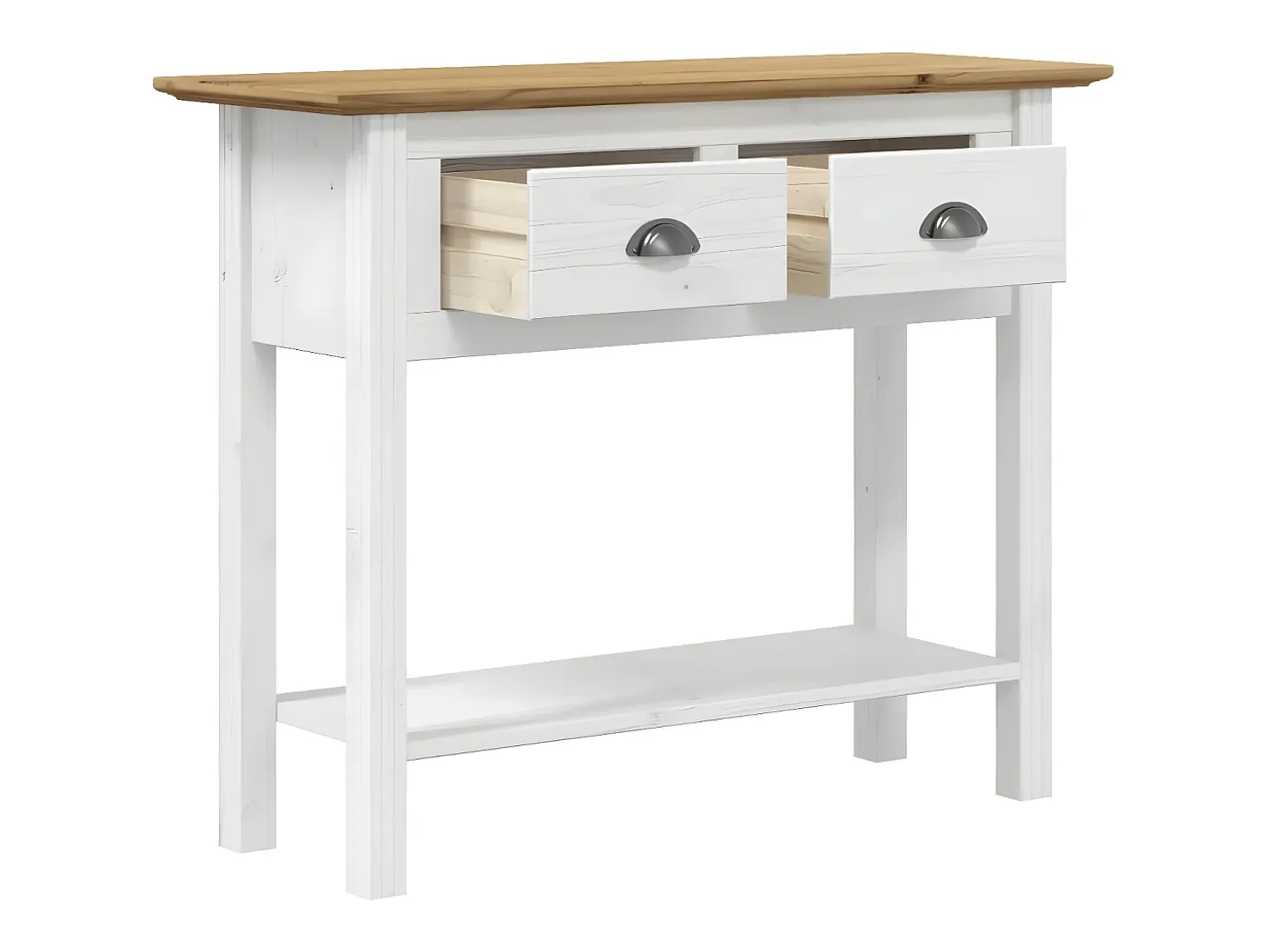 Mesa consola BODO madera maciza de pino marrón 91x35x74 cm ES988281