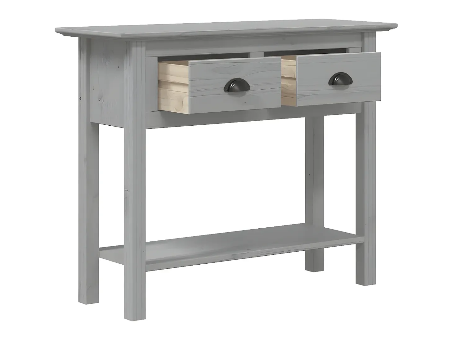 Mesa consola BODO madera maciza de pino gris 91x35x74 cm ES203101