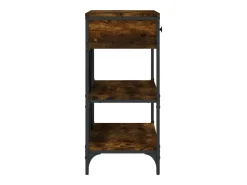 Mesa consola cajones estantes madera ingeniería roble ahumado