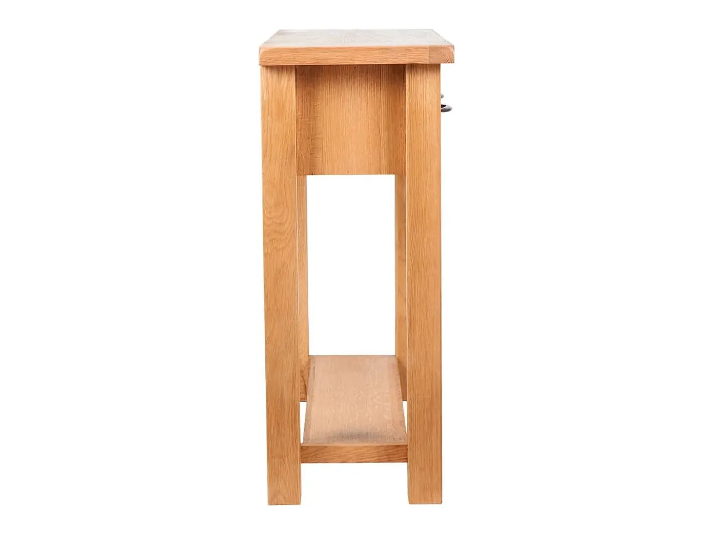 Mesa consola con 2 cajones madera maciza de roble 83x30x73 cm