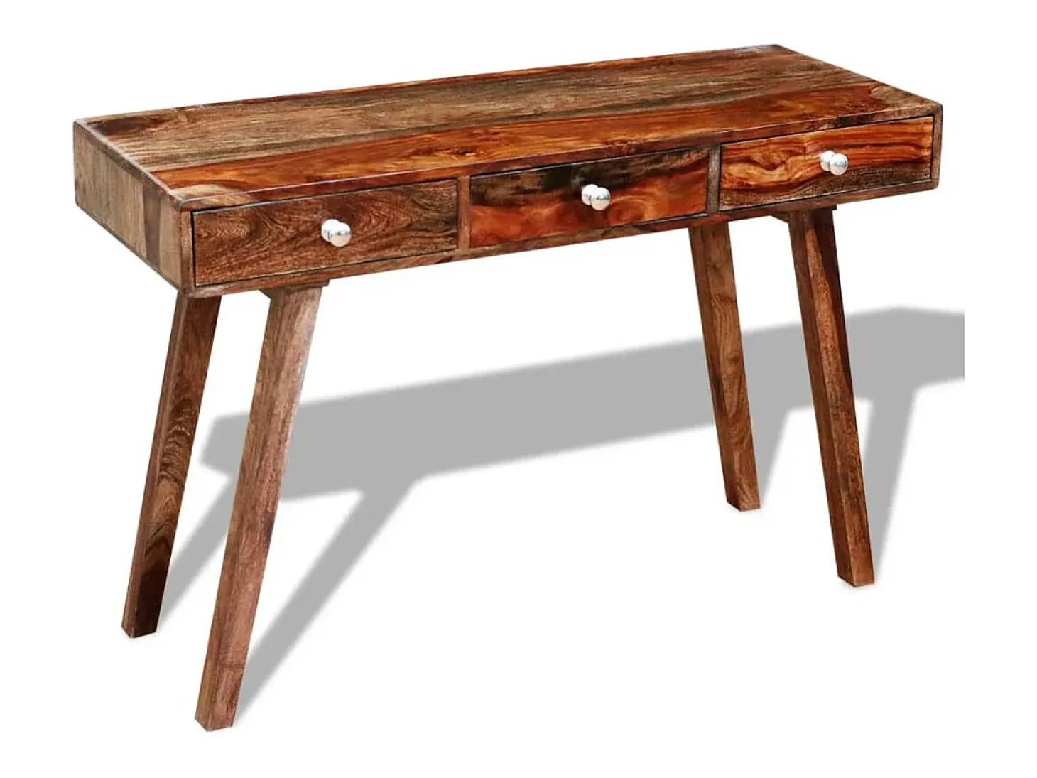 Mesa consola con 3 cajones madera maciza sheesham 76 cm