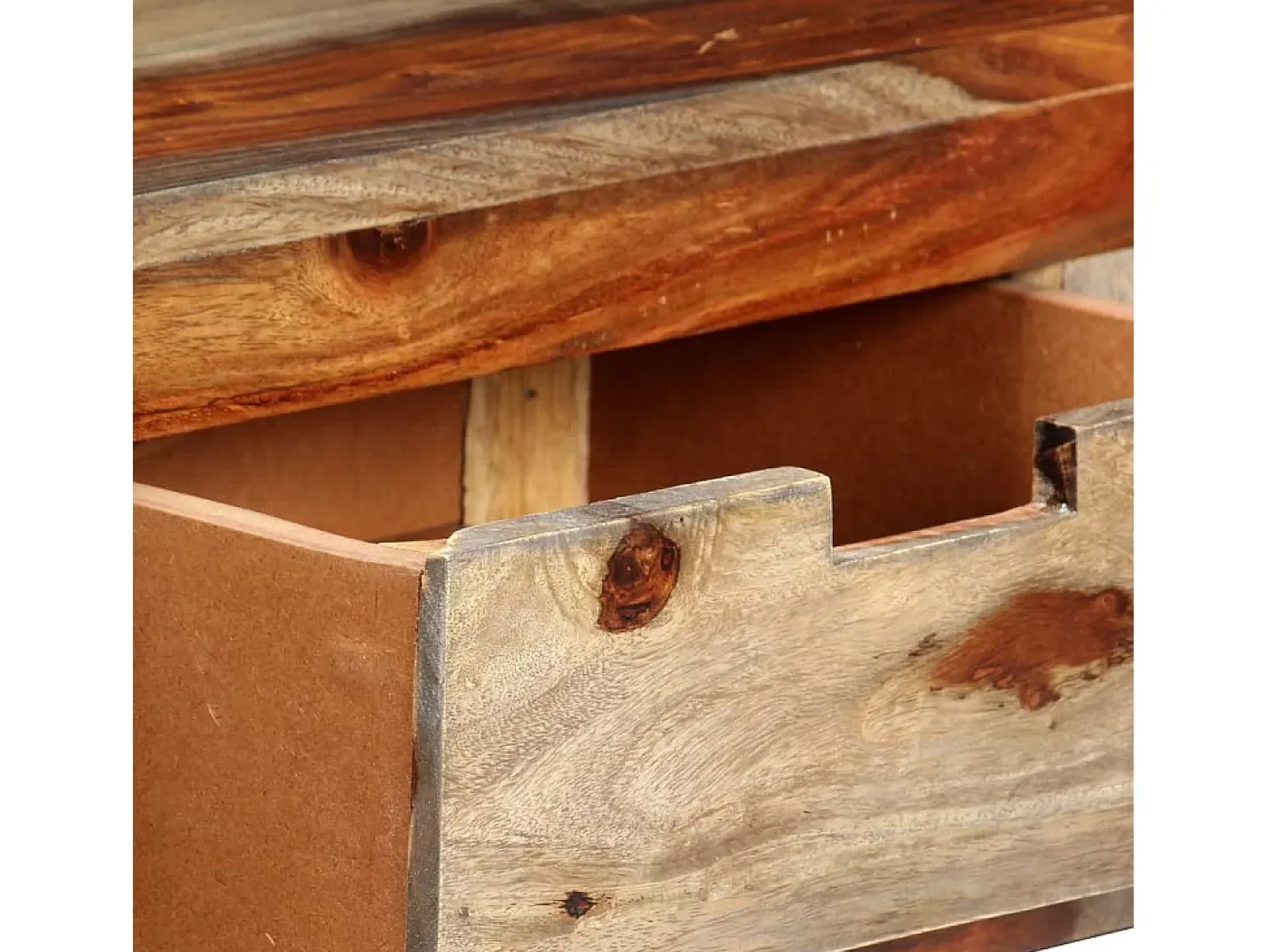 Mesa consola con 3 cajones madera maciza acacia 120x30x75cm