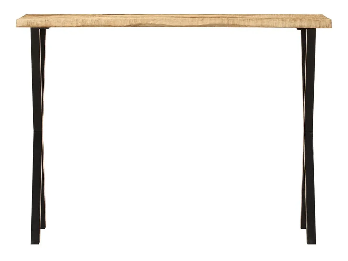 Mesa consola con borde natural madera maciza mango 105x33x76 cm
