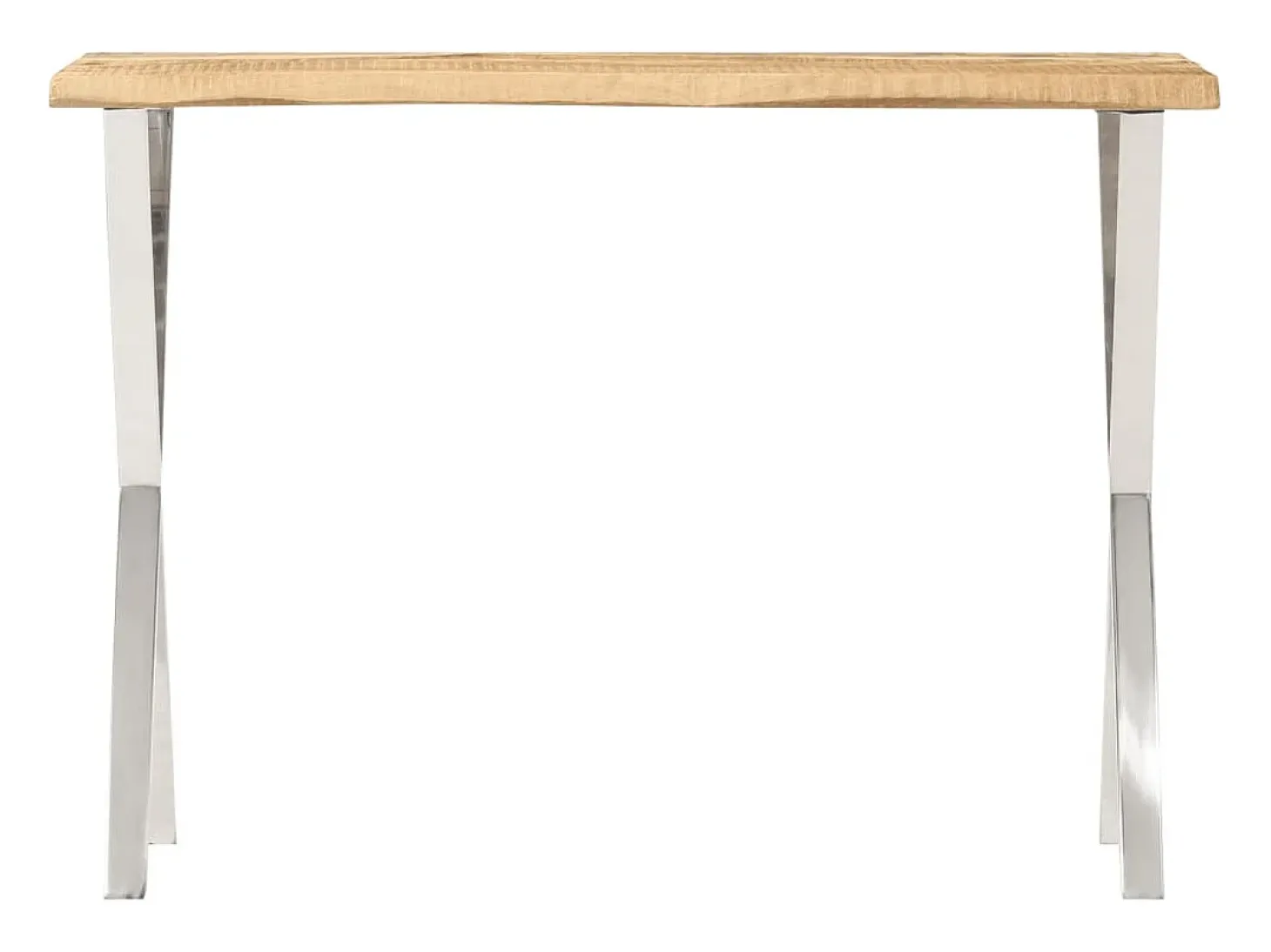 Mesa consola con borde natural madera mango maciza 105x33x76 cm