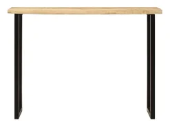Mesa consola con borde natural madera mango maciza 105x33x76 cm