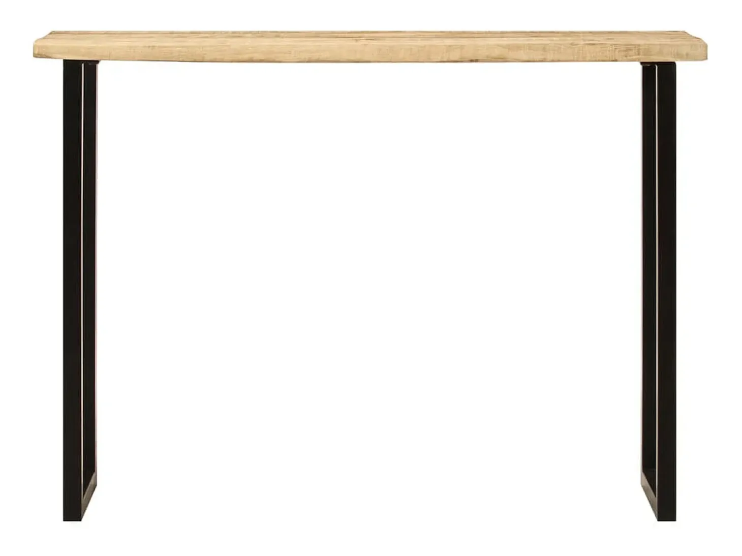 Mesa consola con borde natural madera mango maciza 105x33x76 cm