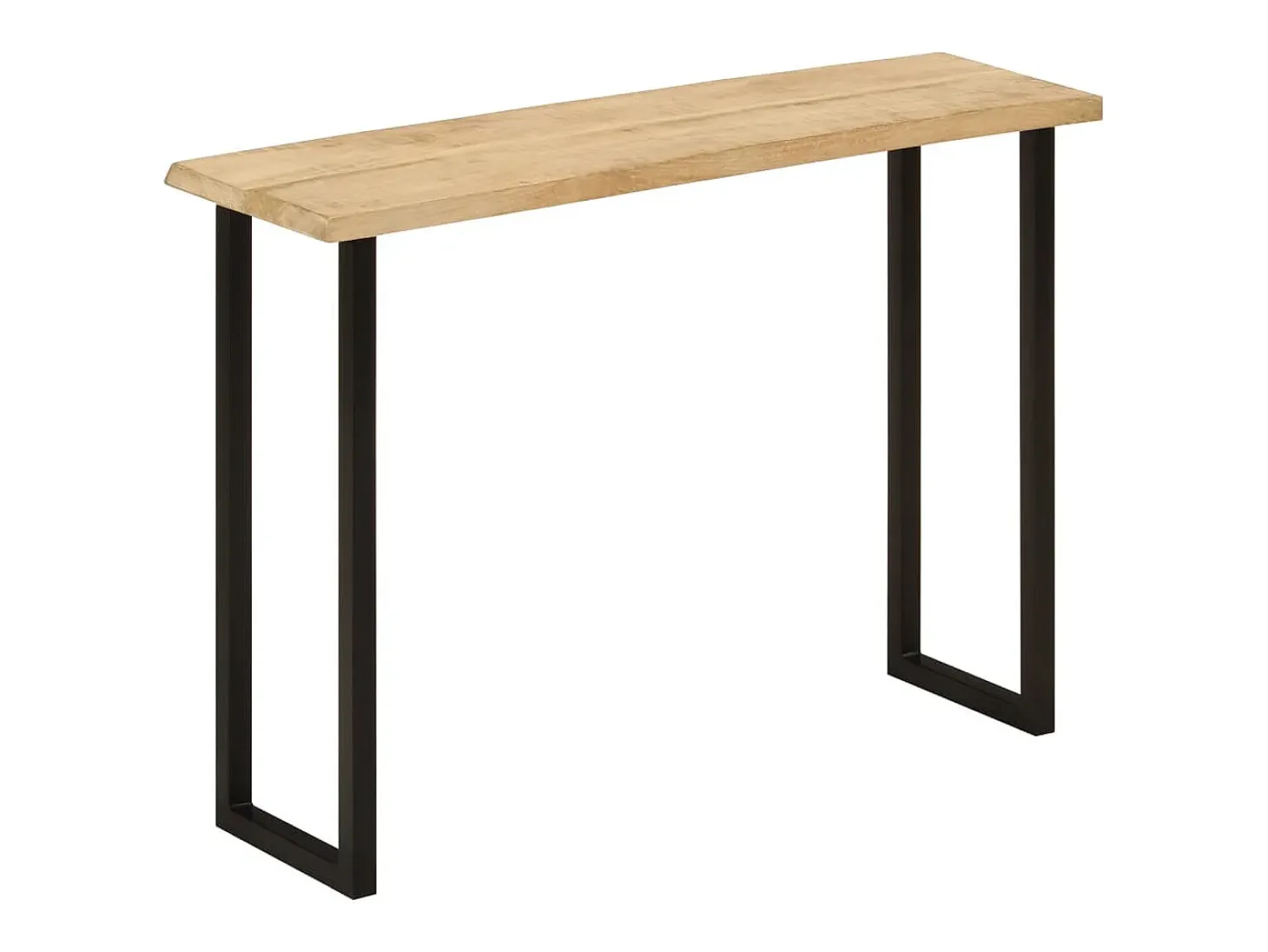 Mesa consola con borde natural madera mango maciza 105x33x76 cm