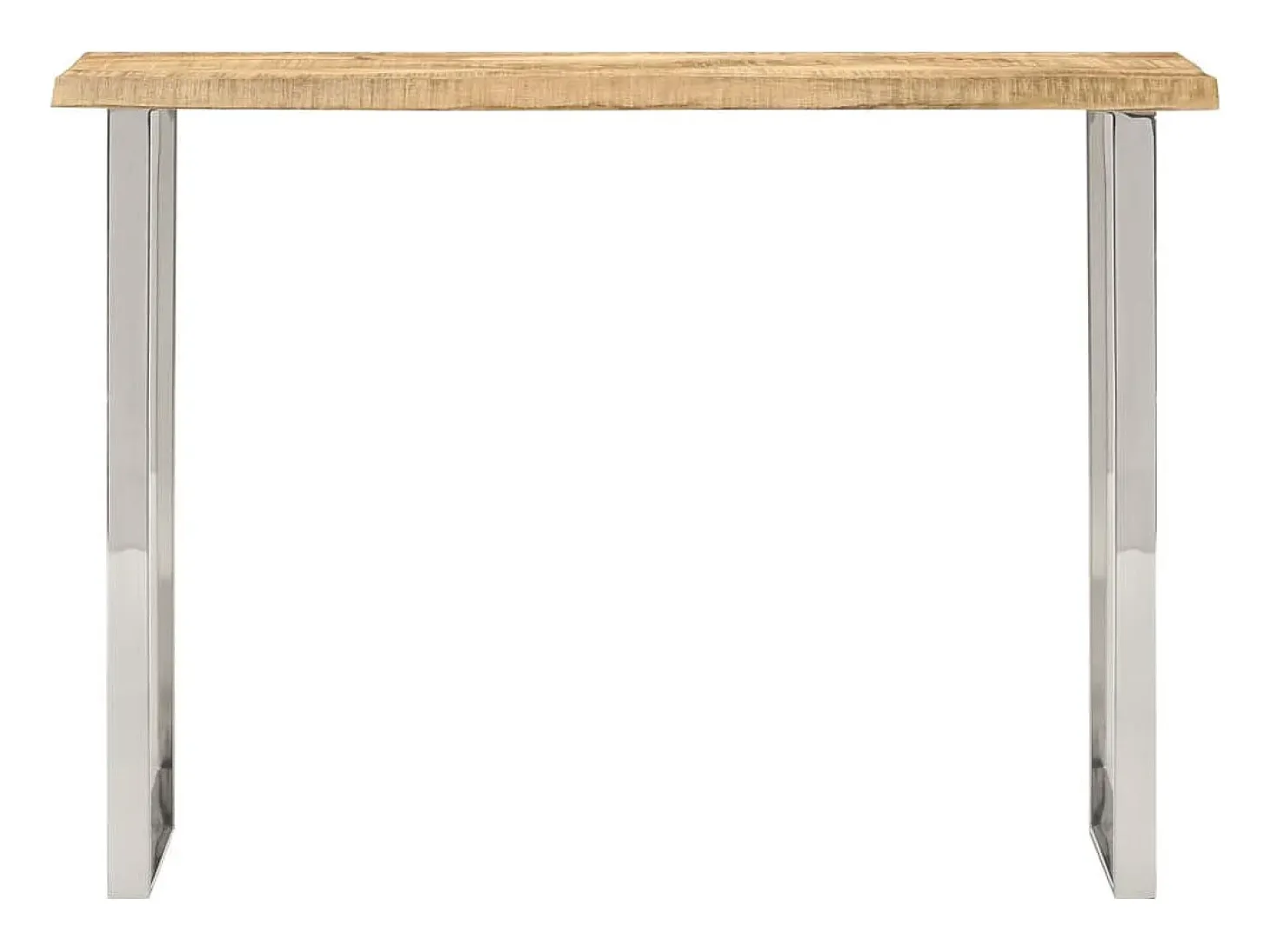 Mesa consola con borde natural madera mango maciza 105x33x76 cm