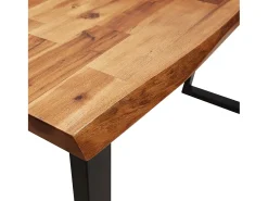 Mesa consola con borde vivo madera maciza acacia 140x40x80 cm