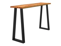 Mesa consola con borde vivo madera maciza acacia 140x40x80 cm