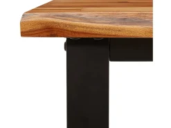 Mesa consola con borde vivo madera maciza acacia 140x40x80 cm