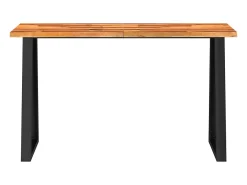 Mesa consola con borde vivo madera maciza acacia 140x40x80 cm ES525679