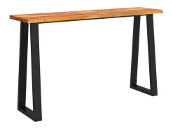 Mesa consola con borde vivo madera maciza acacia 140x40x80 cm ES525679