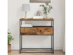 Mesa Consola con cajón con estante Madera Vieja 75 x 40 x 75 cm