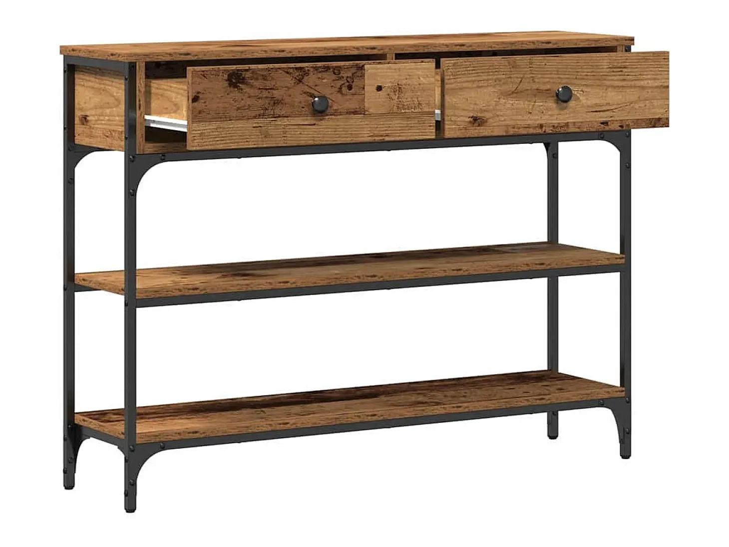Mesa Consola con cajón Madera vieja 100 x 25 x 75 cm