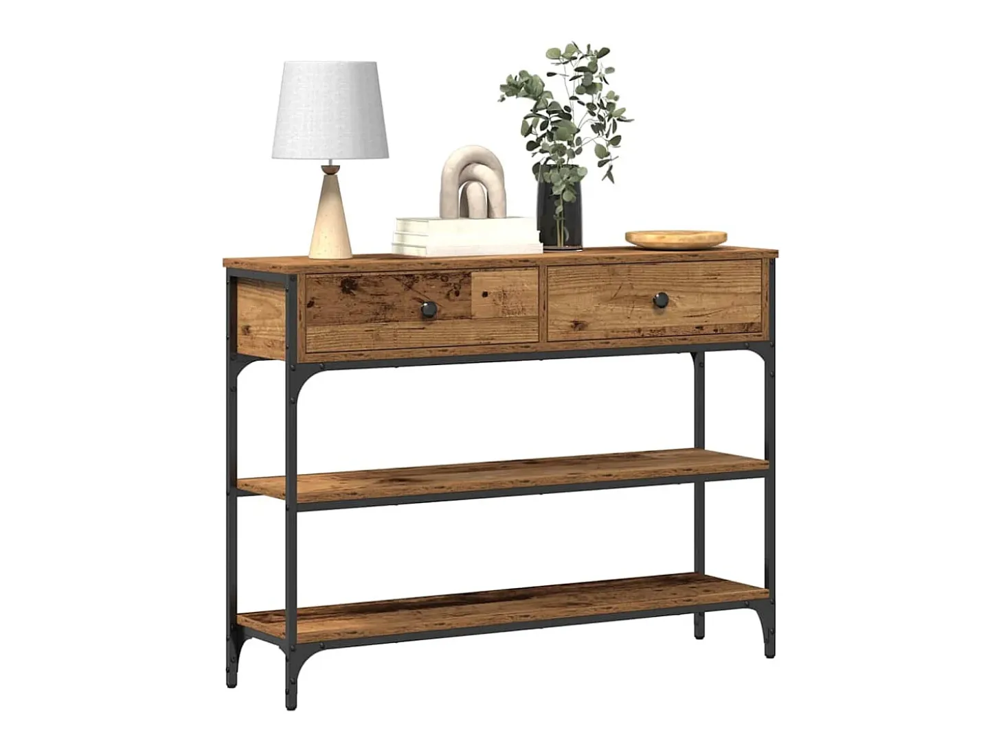 Mesa Consola con cajón Madera vieja 100 x 25 x 75 cm