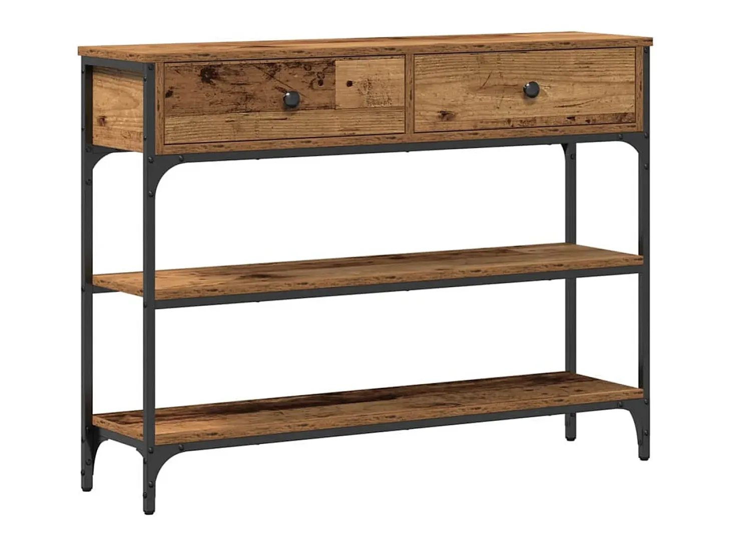 Mesa Consola con cajón Madera vieja 100 x 25 x 75 cm