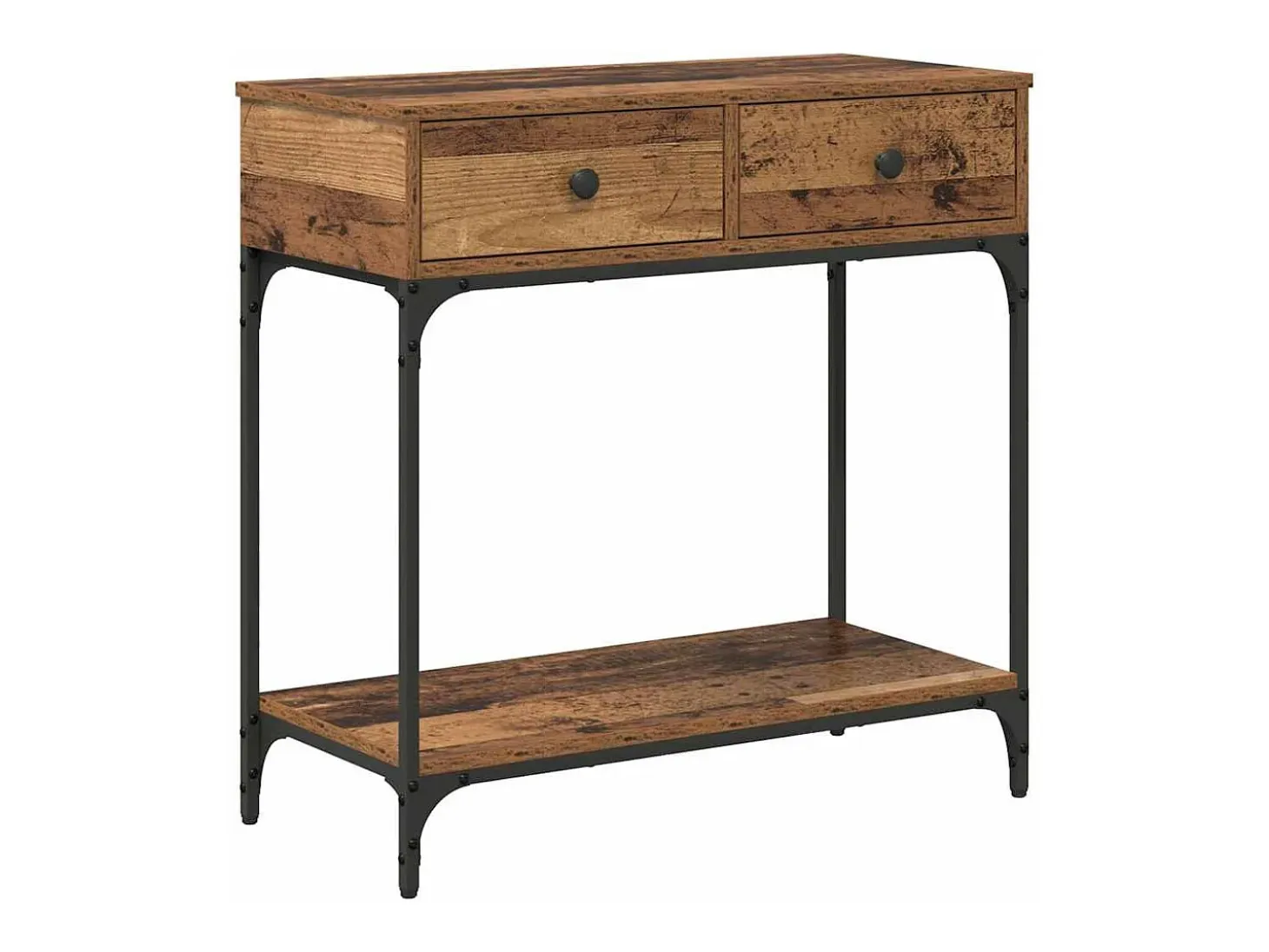 Mesa Consola con cajón Madera vieja 75 x 34.5 x 75 cm