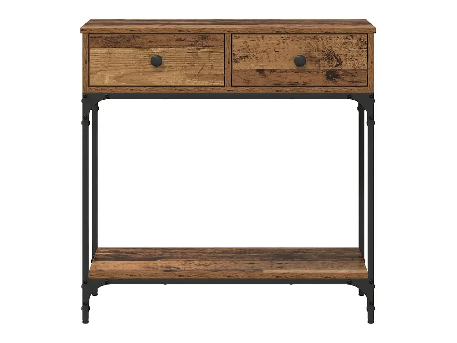 Mesa Consola con cajón Madera vieja 75 x 34.5 x 75 cm