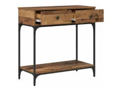 Mesa Consola con cajón Madera vieja 75 x 34.5 x 75 cm