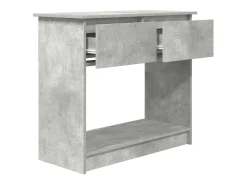 Mesa consola con cajones gris hormigón 85,5x38,5x74,5 cm