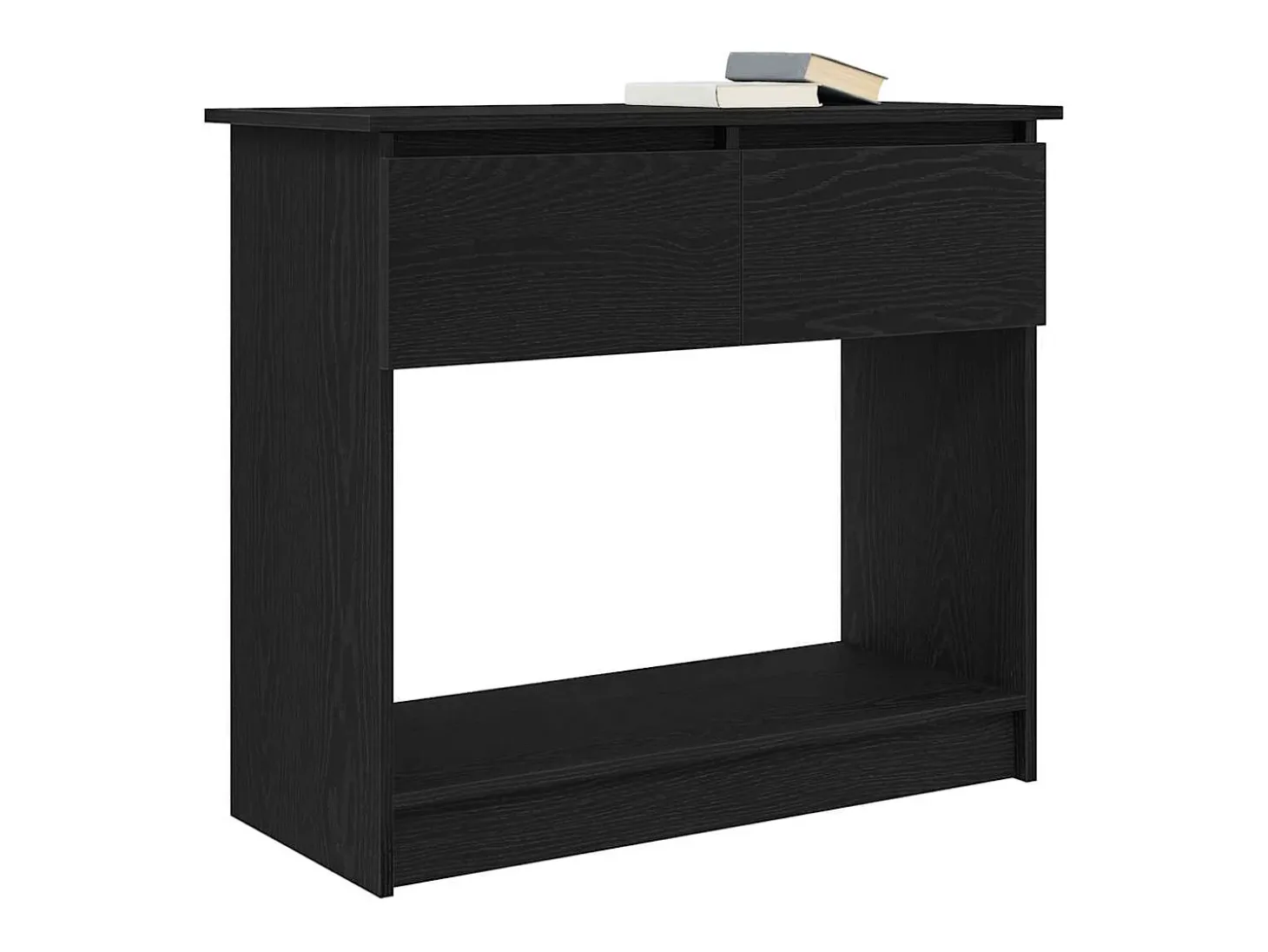 Mesa consola con cajones negra 85,5x38,5x74,5 cm