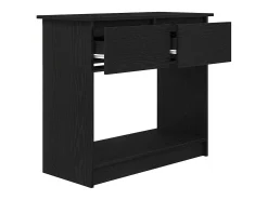 Mesa consola con cajones negra 85,5x38,5x74,5 cm