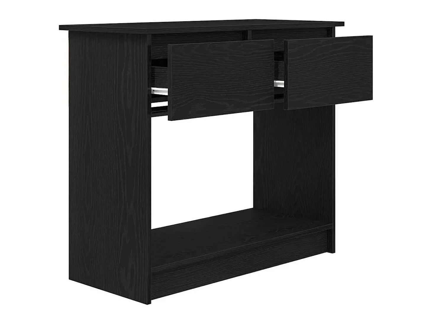 Mesa consola con cajones negra 85,5x38,5x74,5 cm