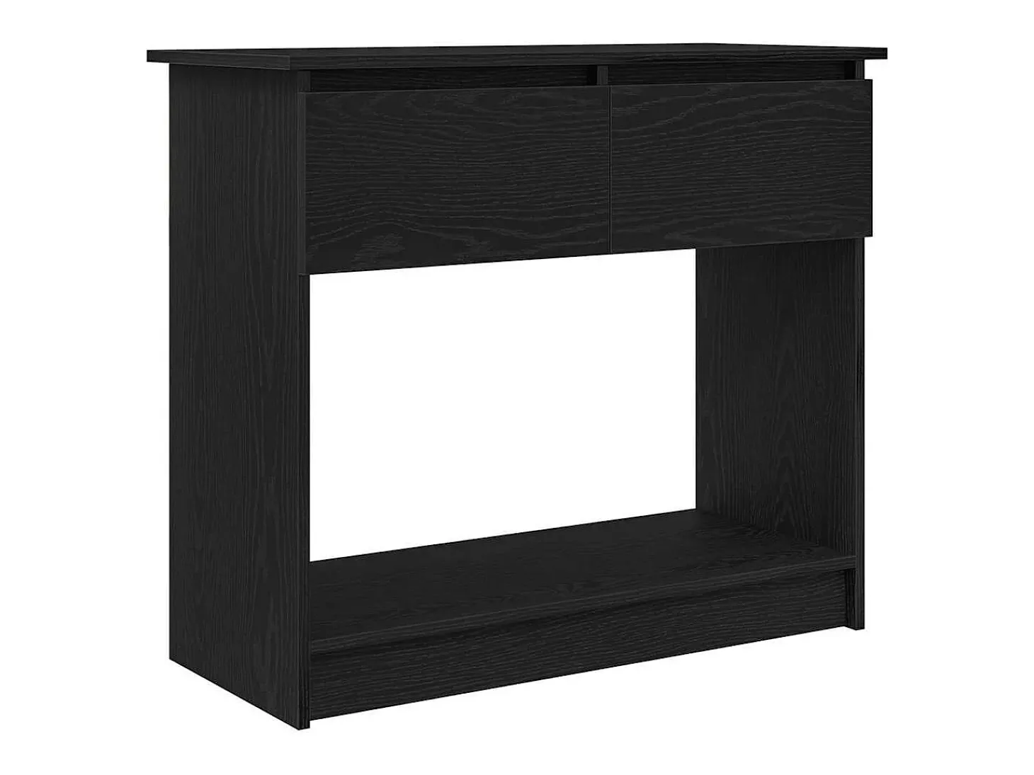 Mesa consola con cajones negra 85,5x38,5x74,5 cm