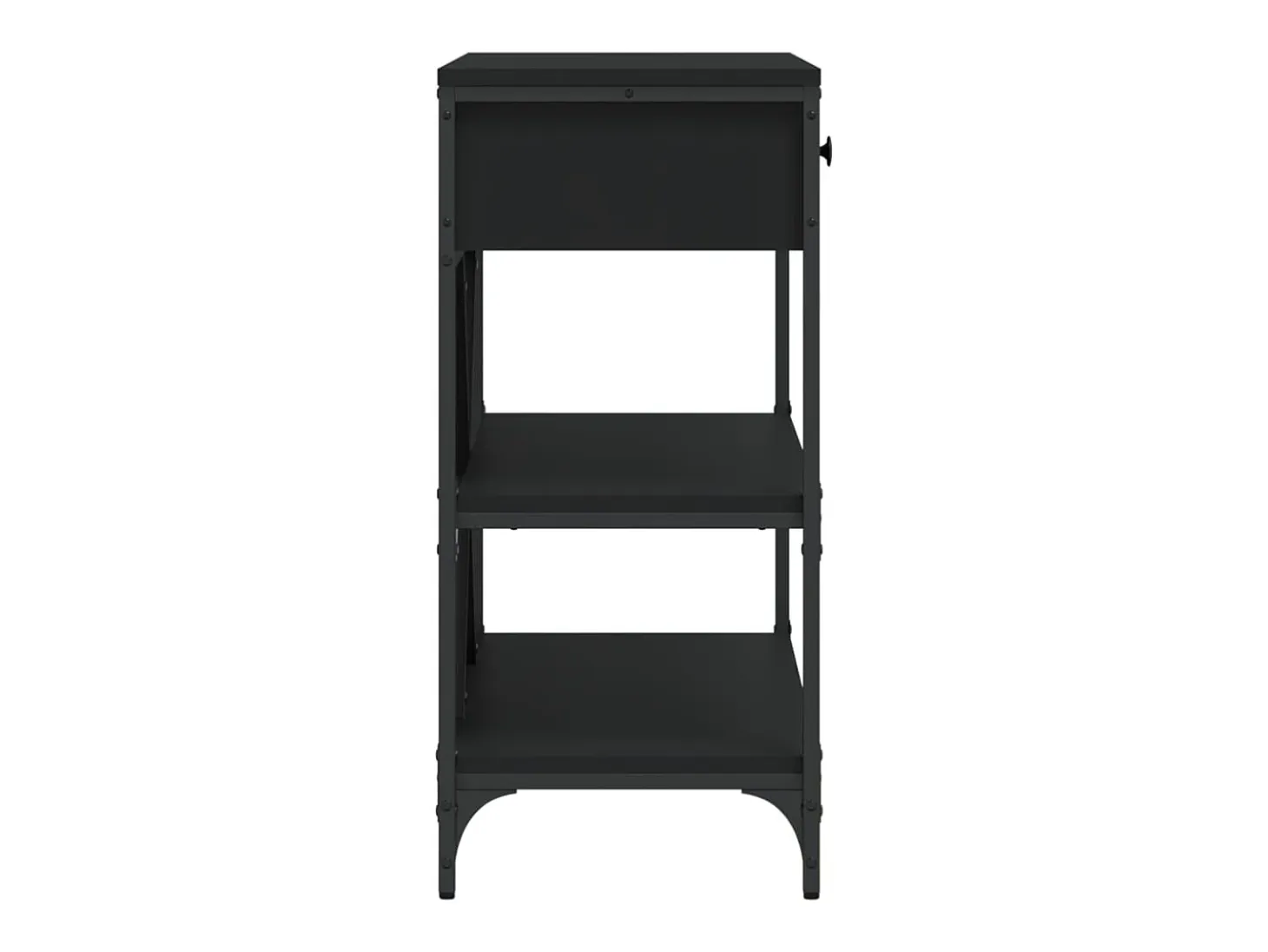 Mesa consola con cajones y estantes madera de ingeniería negro