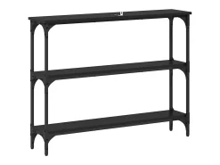 Mesa Consola con estante Roble negro 100 x 22.5 x 75 cm
